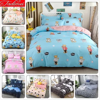 

Adult Kids Child 3/4 Pcs Bedding Set Soft Cotton Bed Linen New Fashion Bedspreads Quilt Duvet Cover Single Full Queen King Size