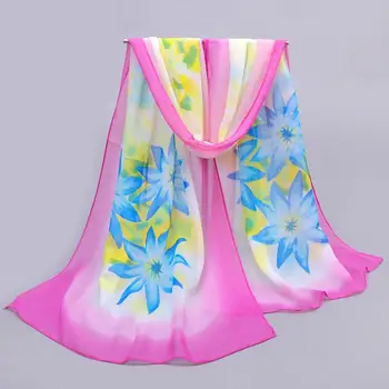 

2018 Silk Scarf Ladies Spring And Autumn Long Chiffon Decorative Small Scarf Winter Sunscreen Thin Scarf Shawl Dual Purpose