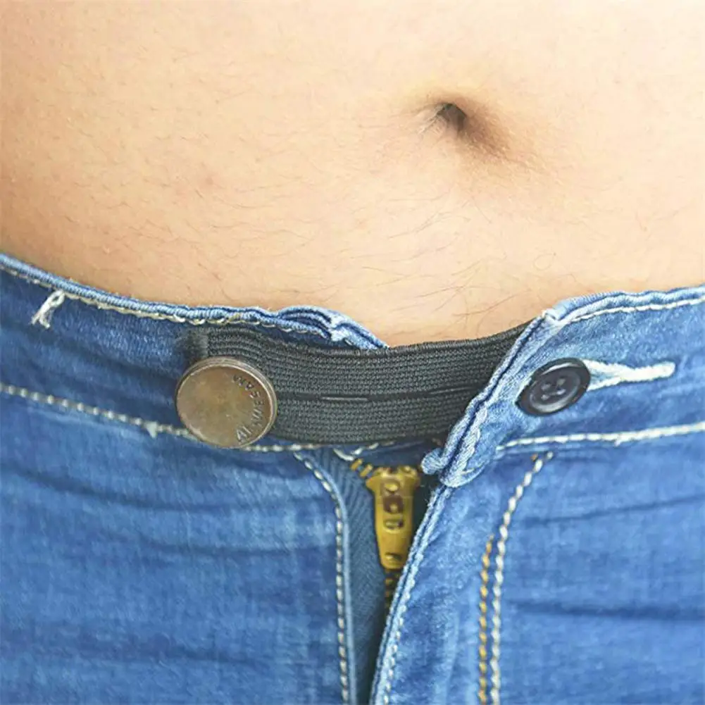 

1Pcs Skirt Trousers Jeans Waist Expander Waistband Extender Button Pant Extender Elastic Extender Wonder Button Belt Extension B