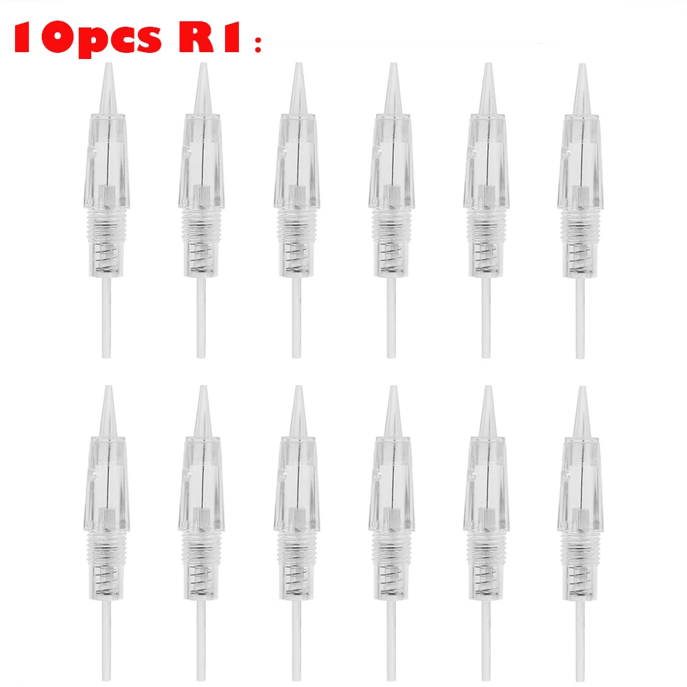 Картридж для татуажа бровей и губ 1/10 шт вращающаяся микро игла R1/R1 тупые