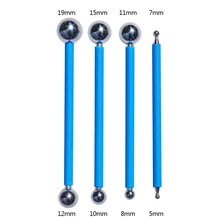 4pcs Tile grout tools Double Hole Pressure Side Seam Steel molding Ball for Sculpture Clay Carving Slime Playdough Hand Tool