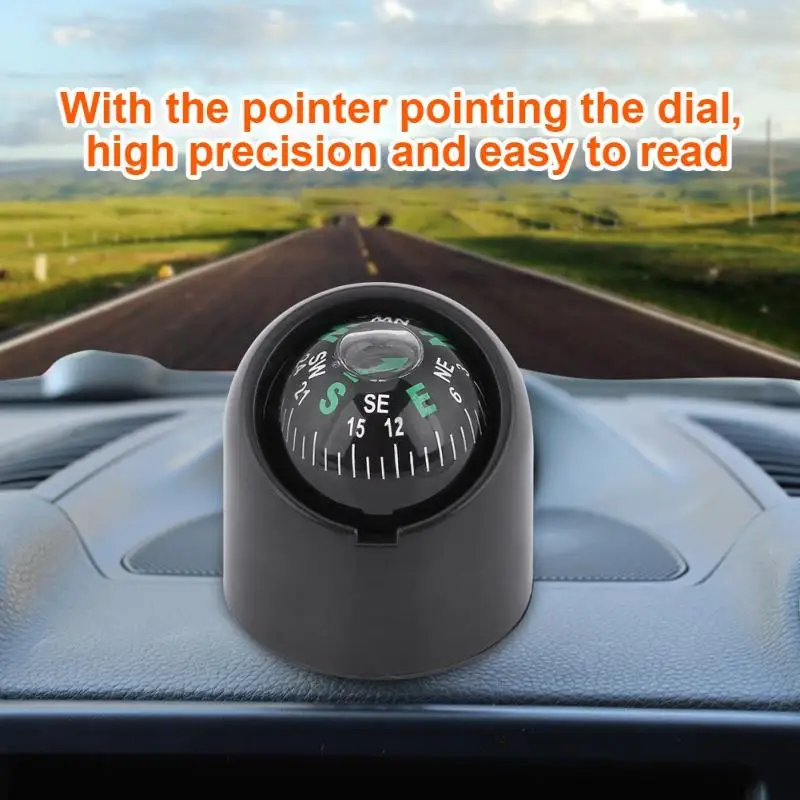 Car Compass Ball Windshield Dashboard Mini Compass with Adhesive For