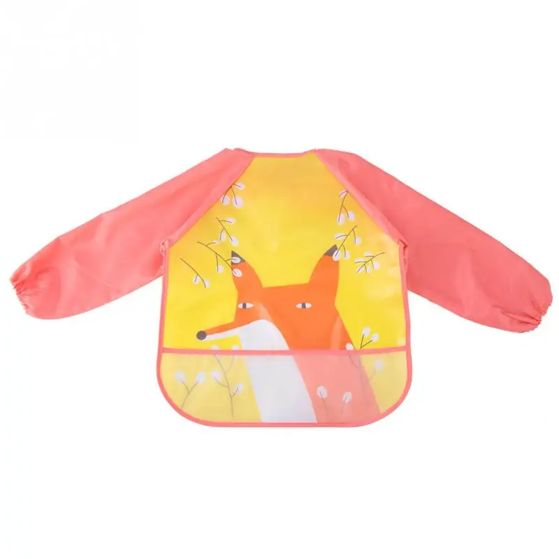 Cartoon Baby Kids Toddler Waterproof Feeding Apron Long Sleeve Bib Overclothes