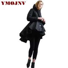 YMOJNV зимние женские куртки с капюшоном 90% белый утиный пух Высококачественная теплая черная юбка стильная зимняя женская парка