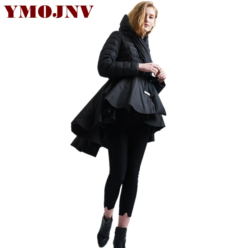 YMOJNV 2019 зимние женские пуховики с капюшоном 90% белый утиный пух