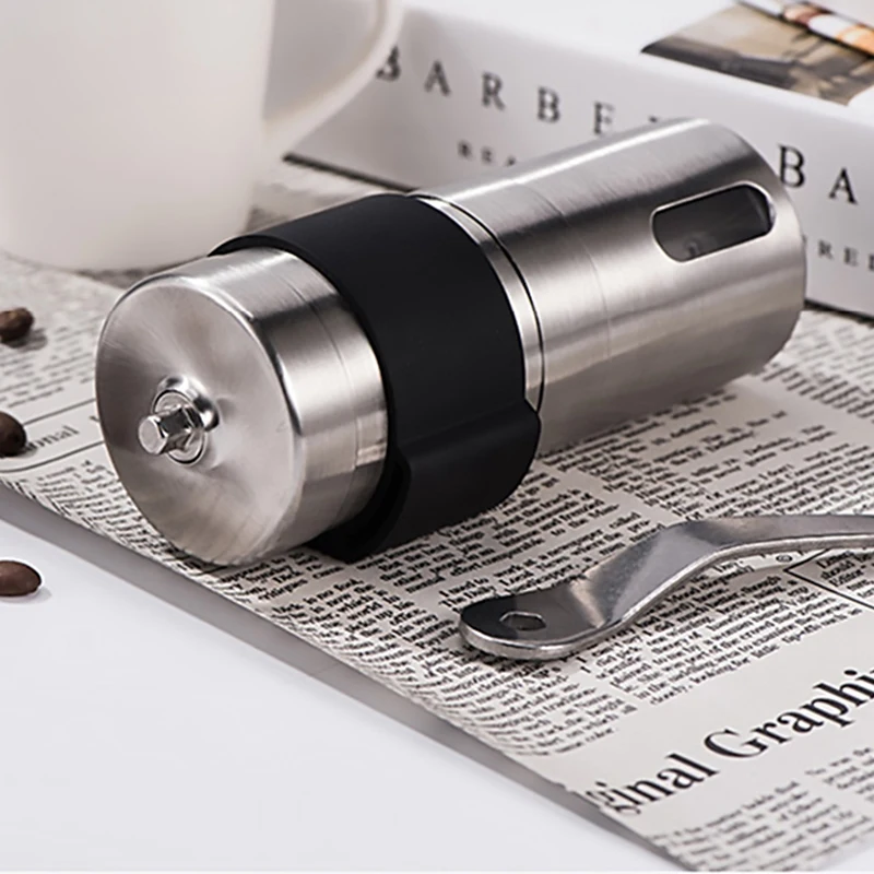 

Mini Manual Coffee Grinder Stainless Steel Adjustable Coffee Mill with Storage Rubber Loop Easy Cleaning