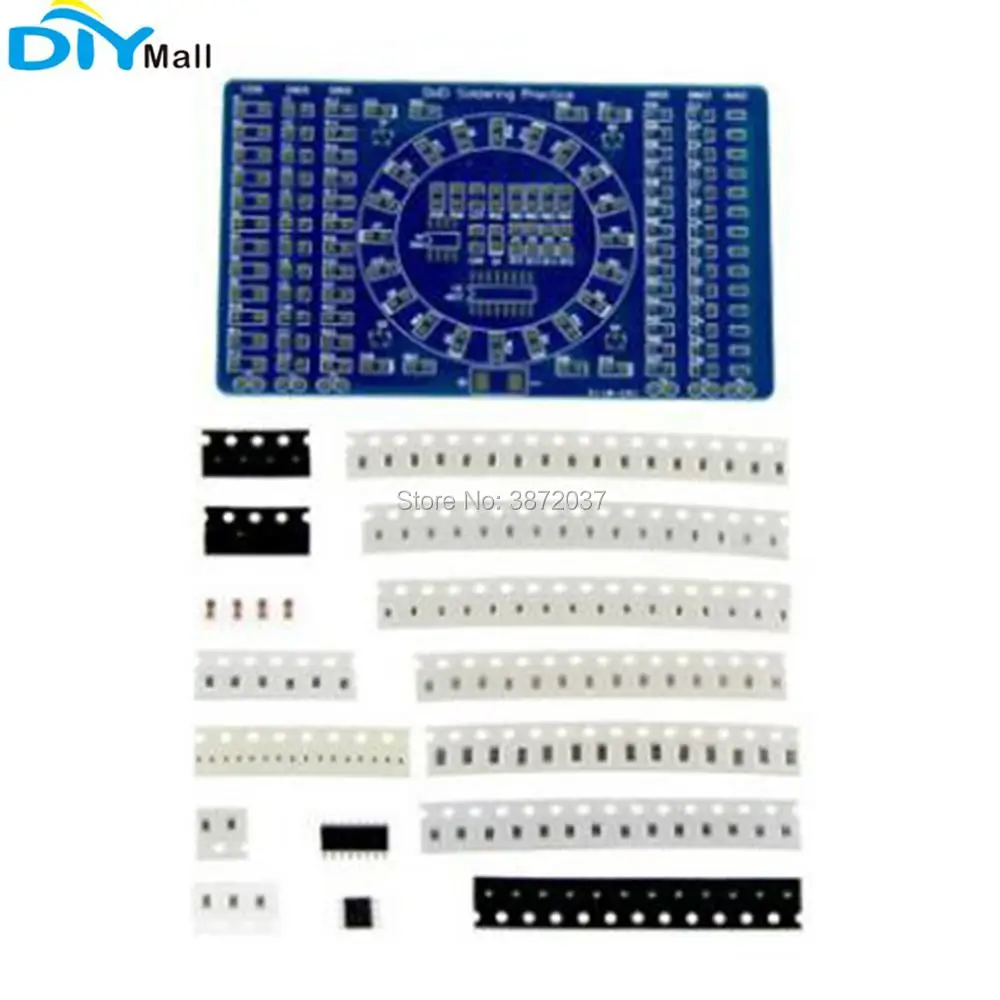 

10pcs/lot SMD Rotating LED Components Soldering Practice Board DIY Training Kit