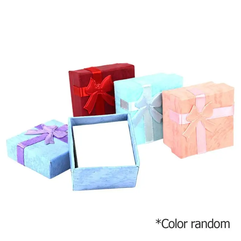 

4x4x3cm Anniversary Jewelry Organizer Box Rings Storage Box Small Gift Box For Rings Earrings Creative Earring Box Random Color