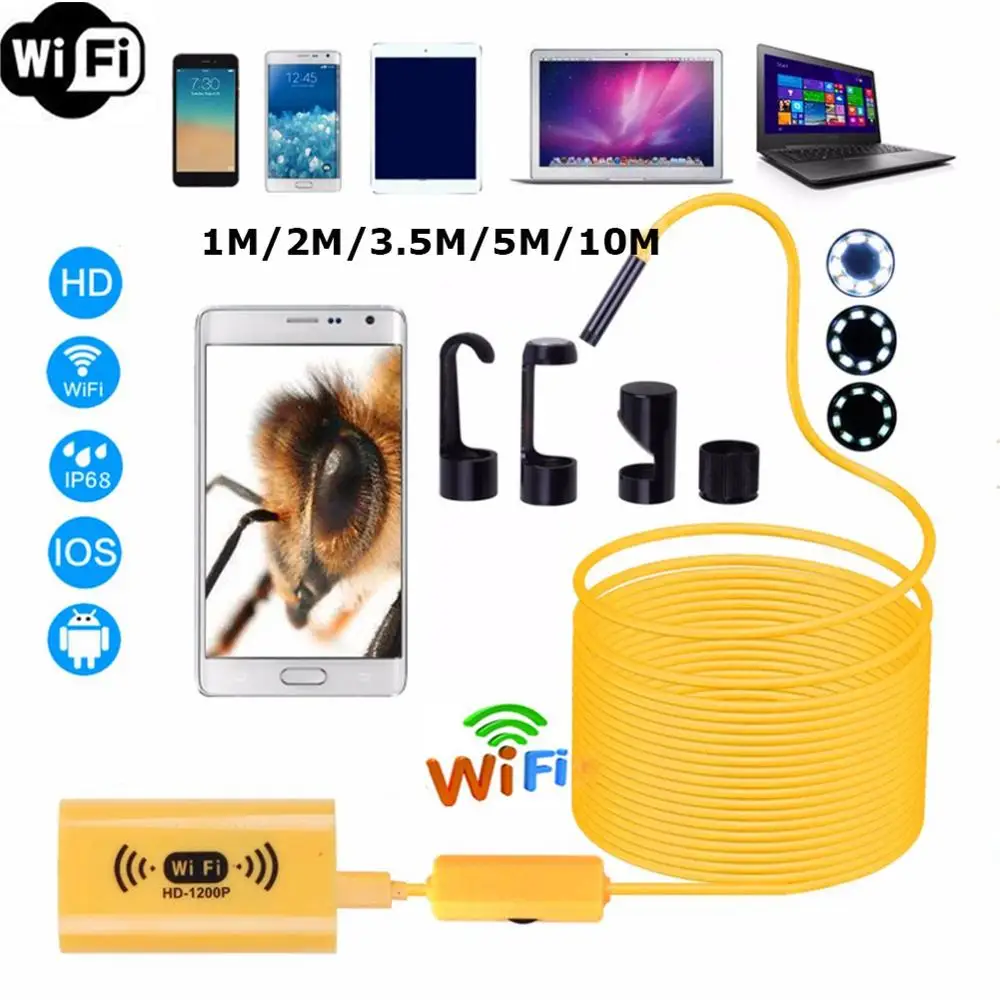 

EastVita Wifi Endoscope Camera HD 1200P USB Endoscope Camera Waterproof Inspection Camera Borescope Endoscope 8mm Camera 10M