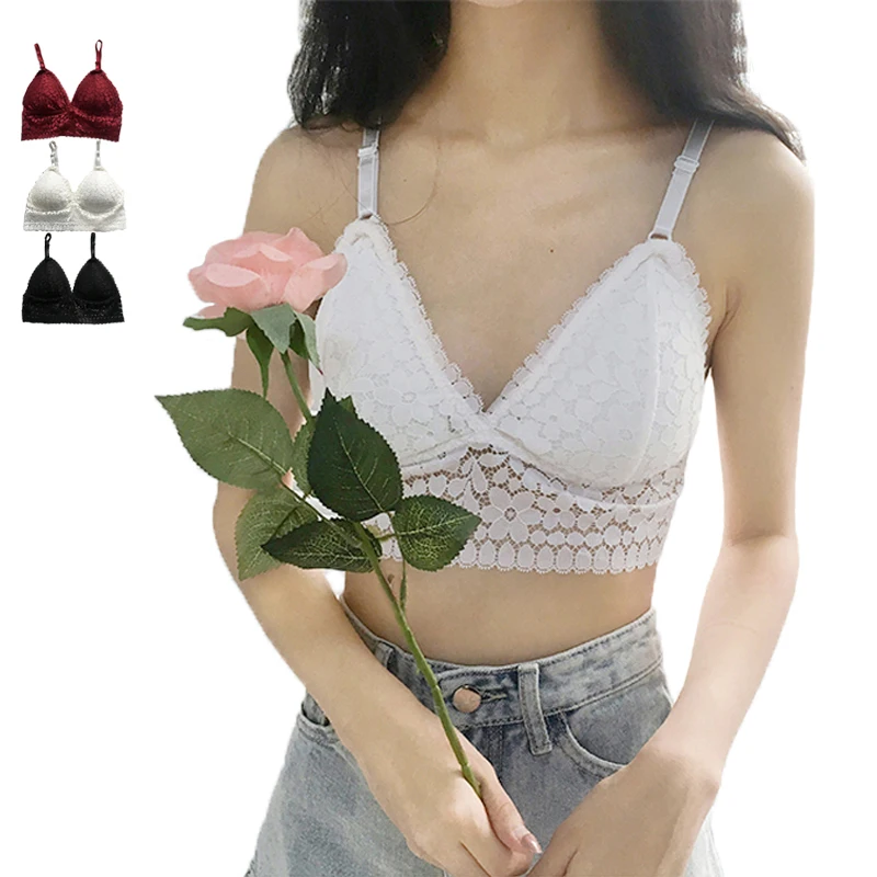 

Sexy Lace Bra For Women Seamless Lingerie French Style Bralette Underwear Thin Top Unlined Translucent Soft Bras Intimate #D