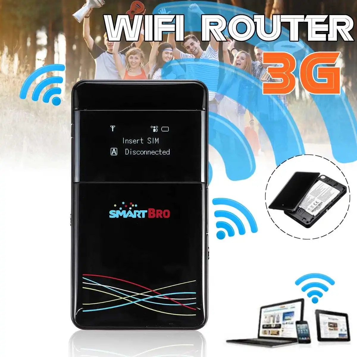 

Unlockeds Used MF63 3G HSPA+21.6Mbps Mobile Pockets WIFI Router with 3G SIM Card Hotspot 3G Wireless Router