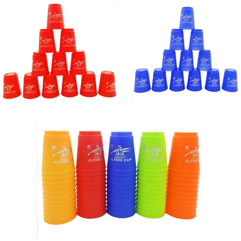 

2018 Fancy Toy Cups Competitor Sport Stacking Set Mat n Pro Timer 5 Colors 12 Cups