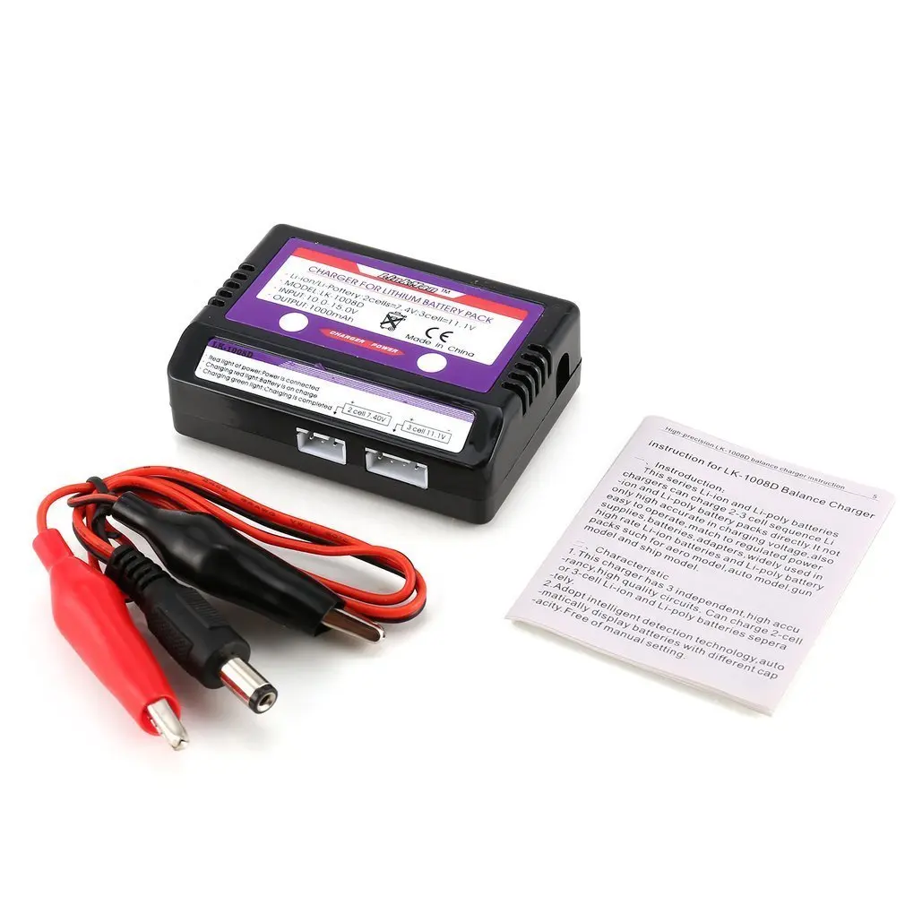 

LK-1008D 2-3S 1200mA Intelligent Digital LED Indication Lipo Battery Balance Charger System For Rc Models Diy Spare Parts
