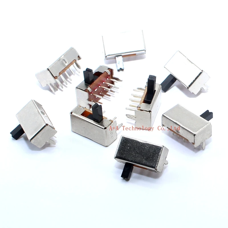 

10Pcs SK23D07 8 Pin PCB 3 Position 2P3T DP3T Miniature Slide Switch Side Knob SK23D07VG5 Handle high 5mm