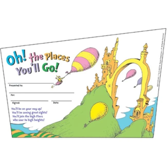 Эврика EU-843197 Seuss-Oh The Places You LL Go Recognition Awards |