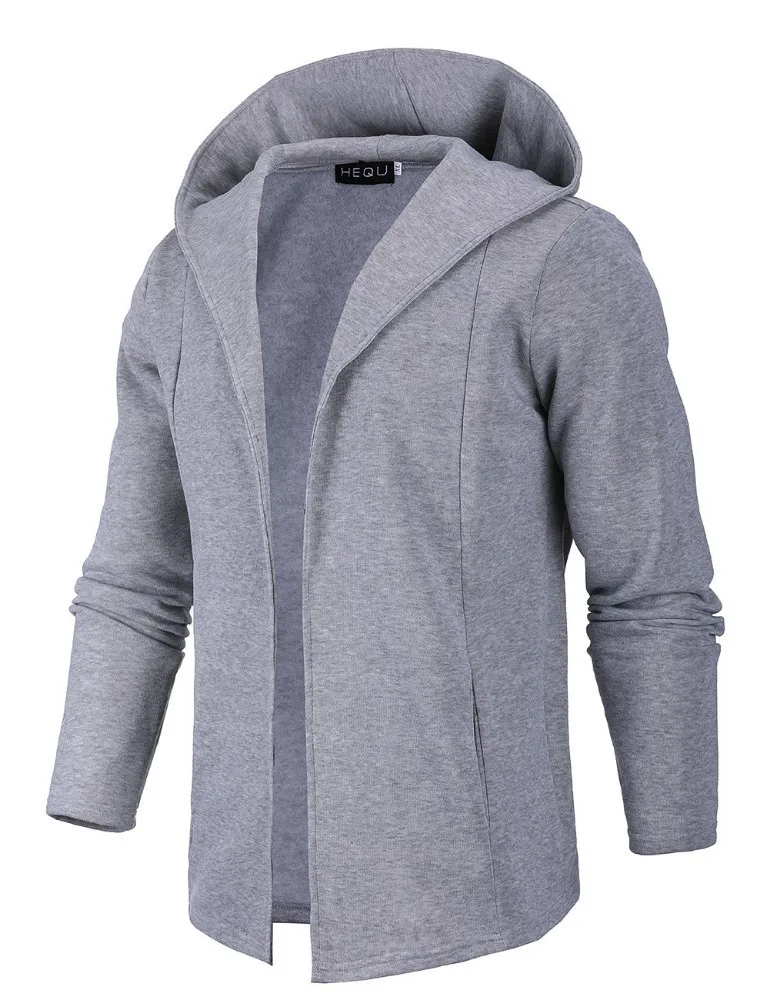 2019 New Fashion Men's Cardigans Male Casual Long Hooded Knitted Outerwear Slim Fit Solid Color Cardigan Sweaters men clothes