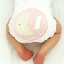 1-12 месячный ребенок беременных женщин фотография милые наклейки из мультфильмов розовый/синяя наклейка жизненного этапа украшения одежды стикер s