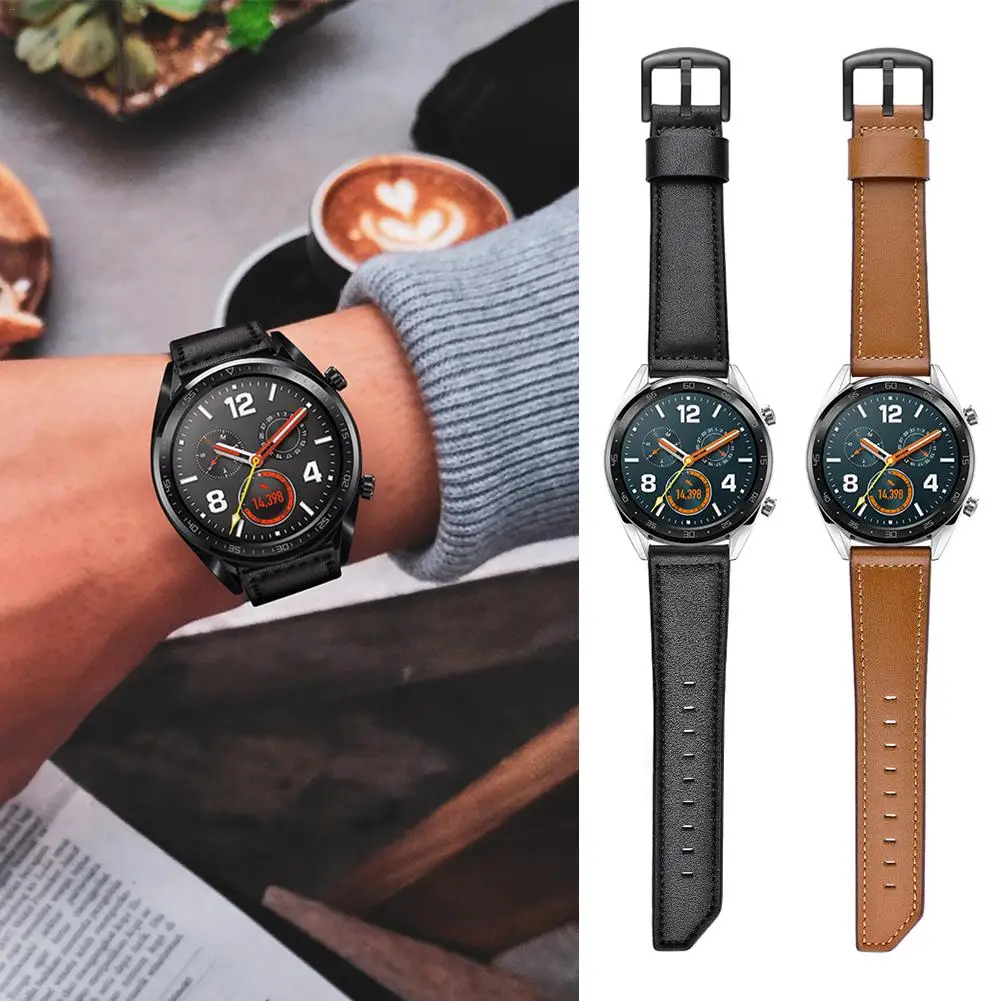 

22MM Smart Sports Watch With Leather Replacement Watch Strap For Huawei Watch Fine Texture, Sturdy And Durable Leather Strap