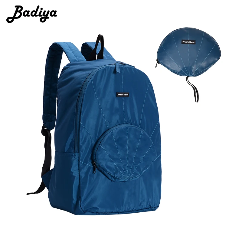 

Unisex Preppy Style Student Backpacks Light Weight Thin Travel Bag Foldable Shell Design Teenager Casual Shoulder Bag