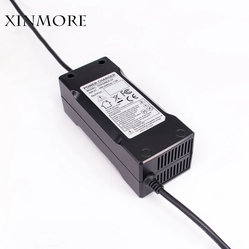 XINMORE 42V источник питания 2A 1A литиевая батарея зарядное устройство для 36V электрический велосипед скутеры E-Bike Электрический инструмент