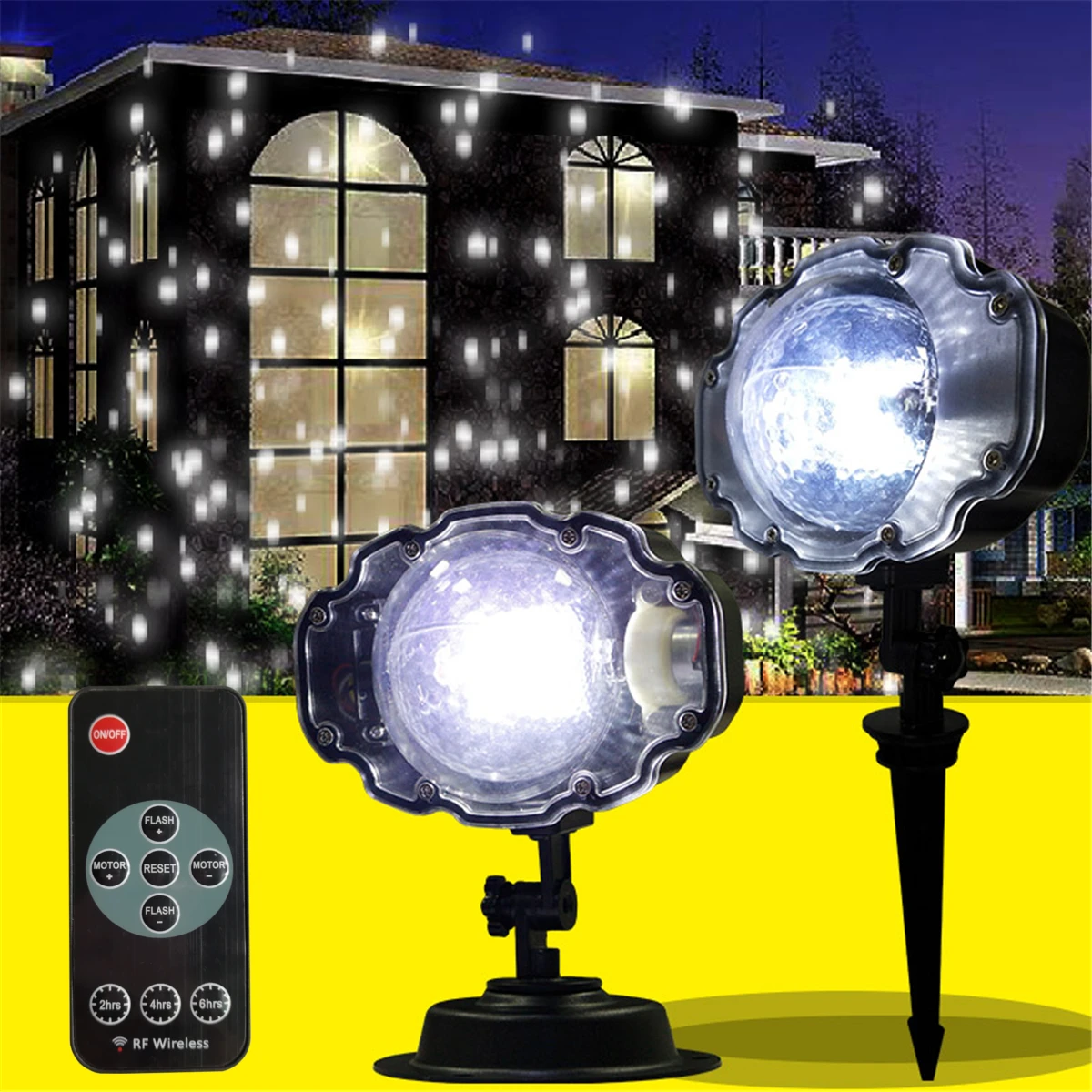 

Mini Adjustable Christmas Snowflake Laser Projector LED Lamp Light Outdoor Garden Home Decoration lamp Light IP65 Waterproof