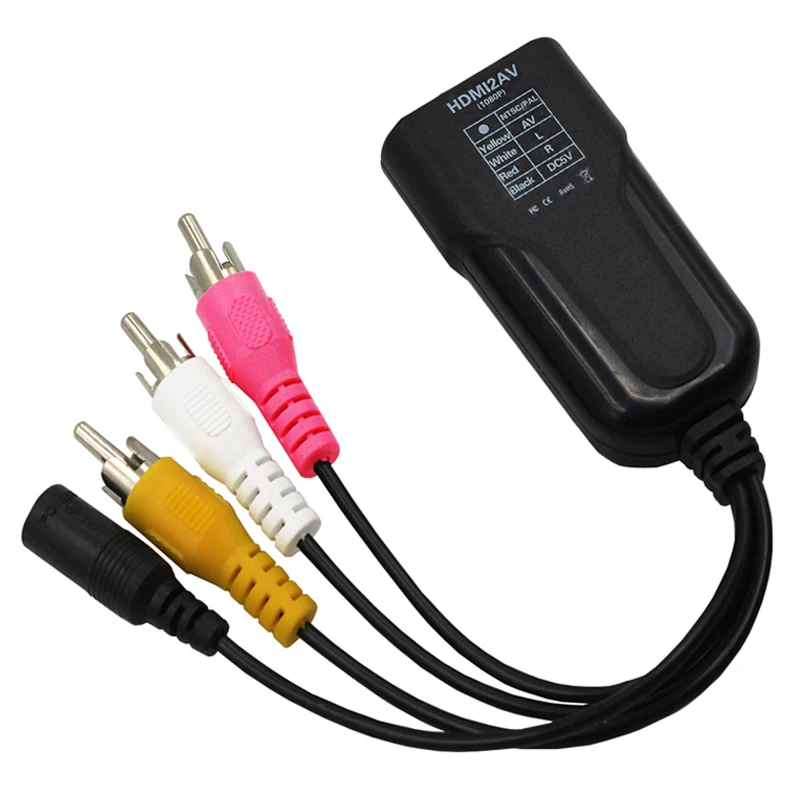 Переходник HDMI в RCA 1080P AV 3RCA CVBs композитный адаптер для видео и аудио с поддержкой