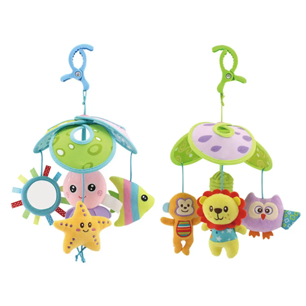 Baby Crib Mobile Toys Infant Rattle Hanging Rotating Soft Nursery Bell