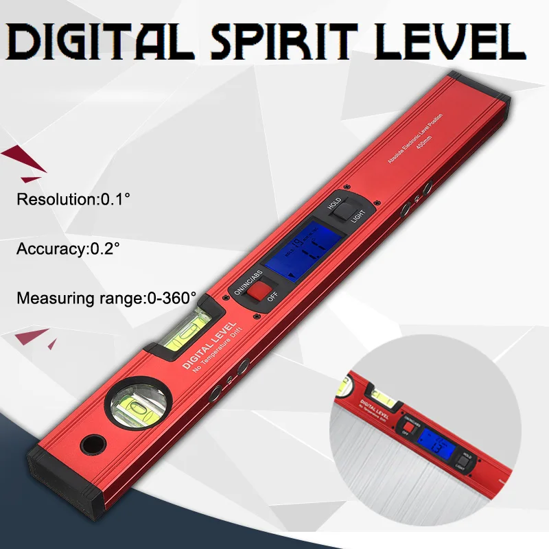 

Digital Protractor Angle Finder electronic Level 360 degree Inclinometer with Magnets Level angle slope tester Ruler 400mm