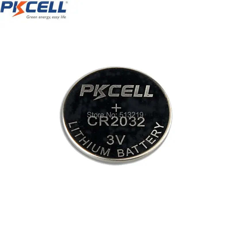 10 шт. PKCELL CR2032 аккумулятора кнопочного типа BR2032 DL2032 ECR2032 unrechargeable батареи 3V LiMnO2 Кнопка ячейки Батарея