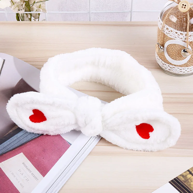 

New fashion women's cute big ears comfortable wash bath hairpin elastic bow headband girls hair band hair accessories