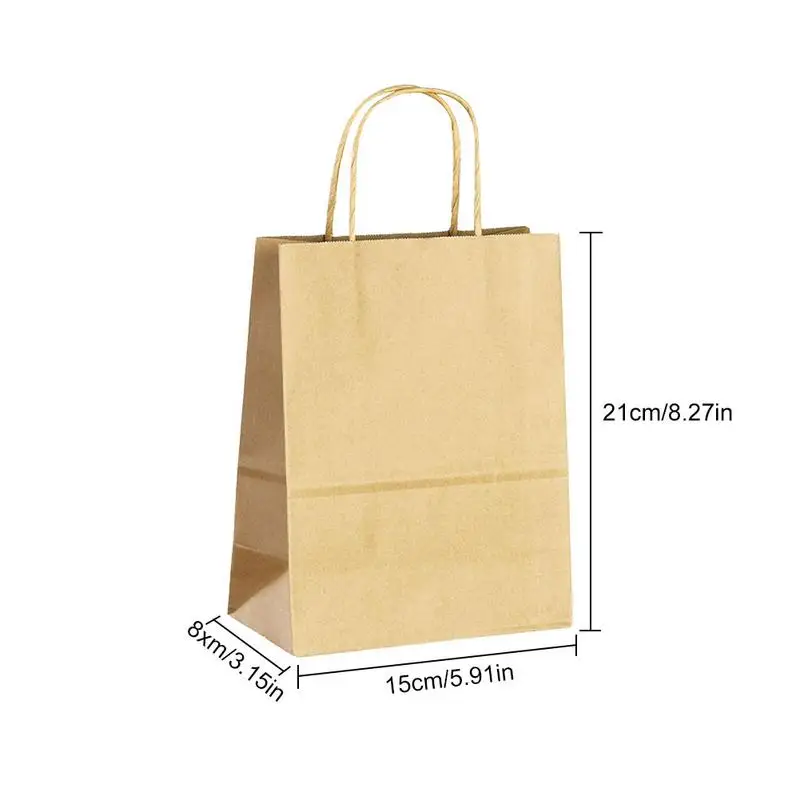 

30PCS New Medium Kraft Paper Bags Reusable Load-Bearing 5KG for Shopping Lunch Retail Merchandise Robust Special gift decoration