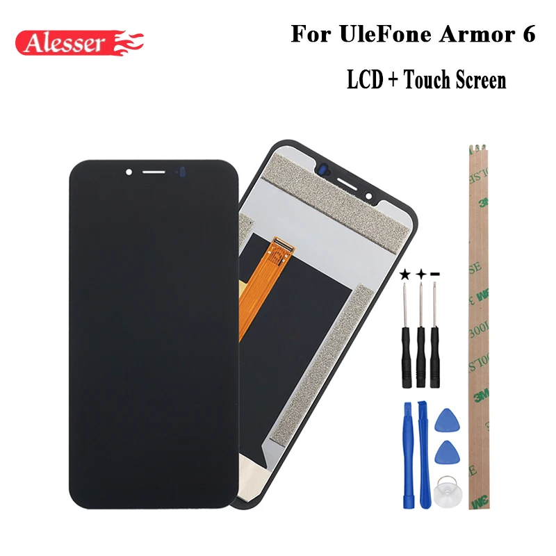 

Alesser For UleFone Armor 6 LCD Display and Touch Screen Assembly Repair Parts With Tools And Adhesive For UleFone Armor 6 Phone