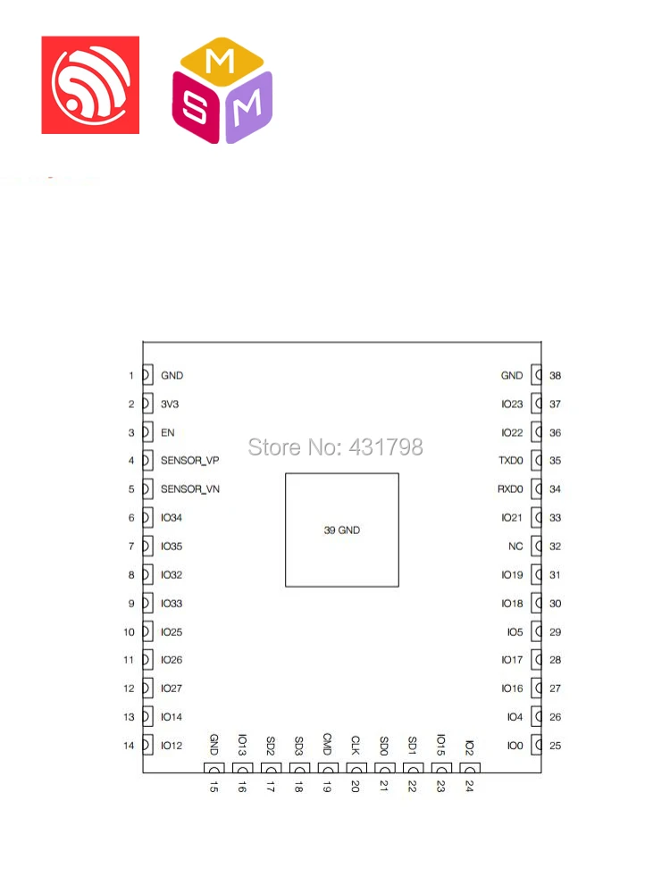 AIOT Espressif SoC ESP32 WiFi Bluetooth модуль ESP32-WROOM-32U международная версия домашней/промышленности/сельского хозяйства Автоматизация