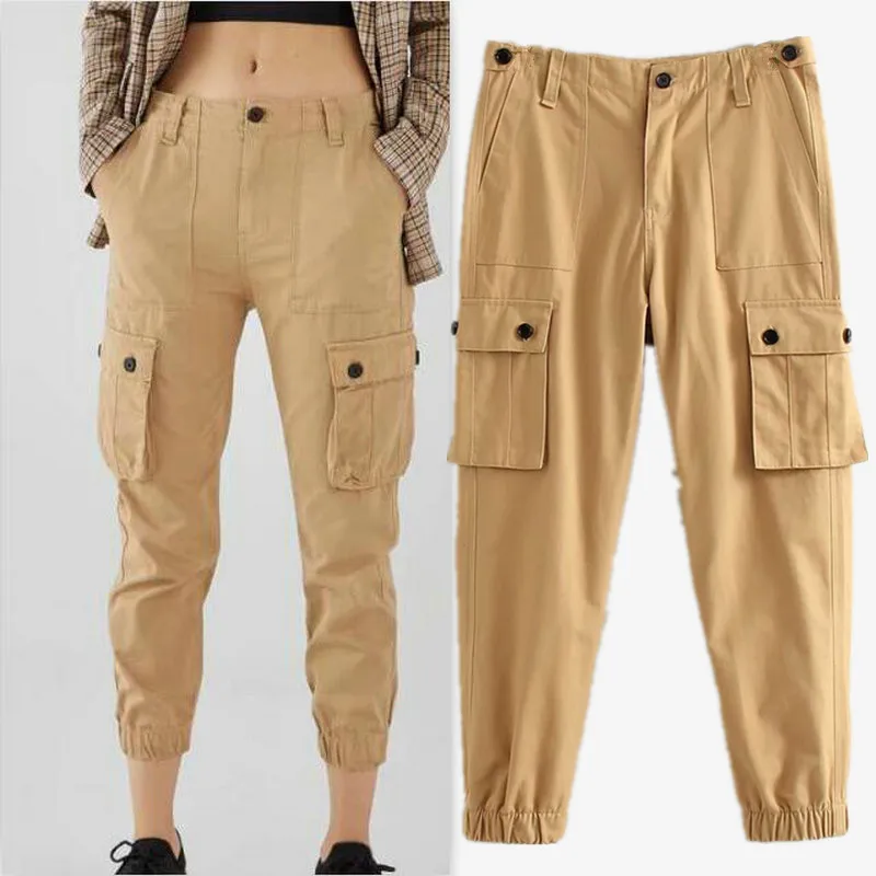 khaki cargo joggers womens