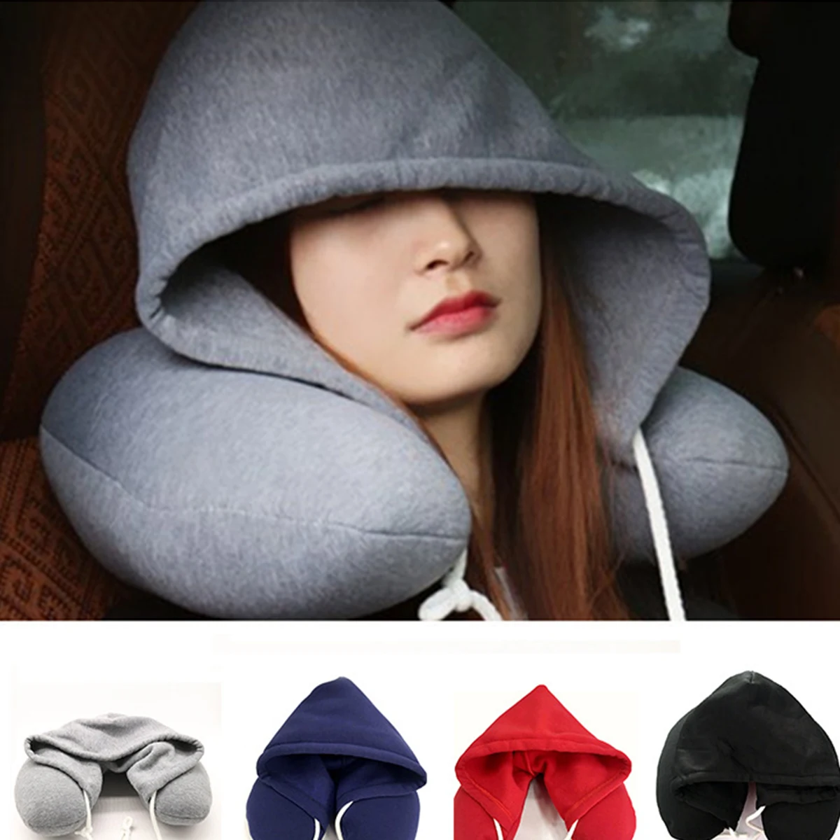 neck pillow with hood