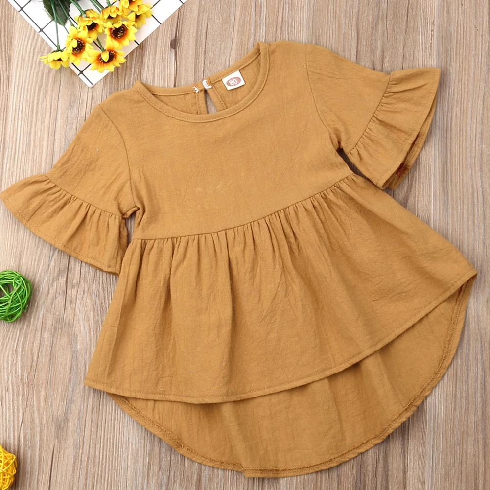 Летняя одежда для маленьких девочек яркое платье однотонная одежда для маленьких девочек платья для младенцев