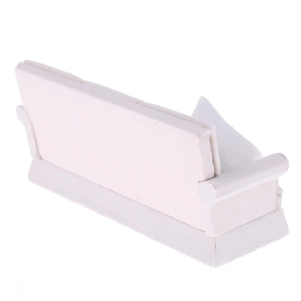 جديد وصول 1:12 دمية أثاث مصغر ثلاثة مقاعد الأريكة أريكة طقم الوسادة الأبيض جديد وصول 1:12 دمية أثاث مصغر ثلاثة مقاعد الأريكة أريكة طقم الوسادة الأبيض