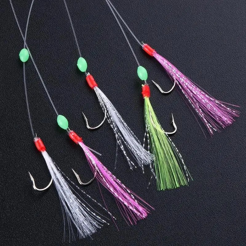 5PCS Simulation Barbed Sabiki Hook Rigs Size 2 for Fish Head String Soft Bait Artificial Lure Fishing Accessories|Наживки| |