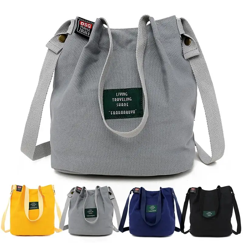 

Lady Canvas Handbag Mini Single Shoulder Bag Female Shopping Bags Bucket Pack Fashion Designer Women Bag