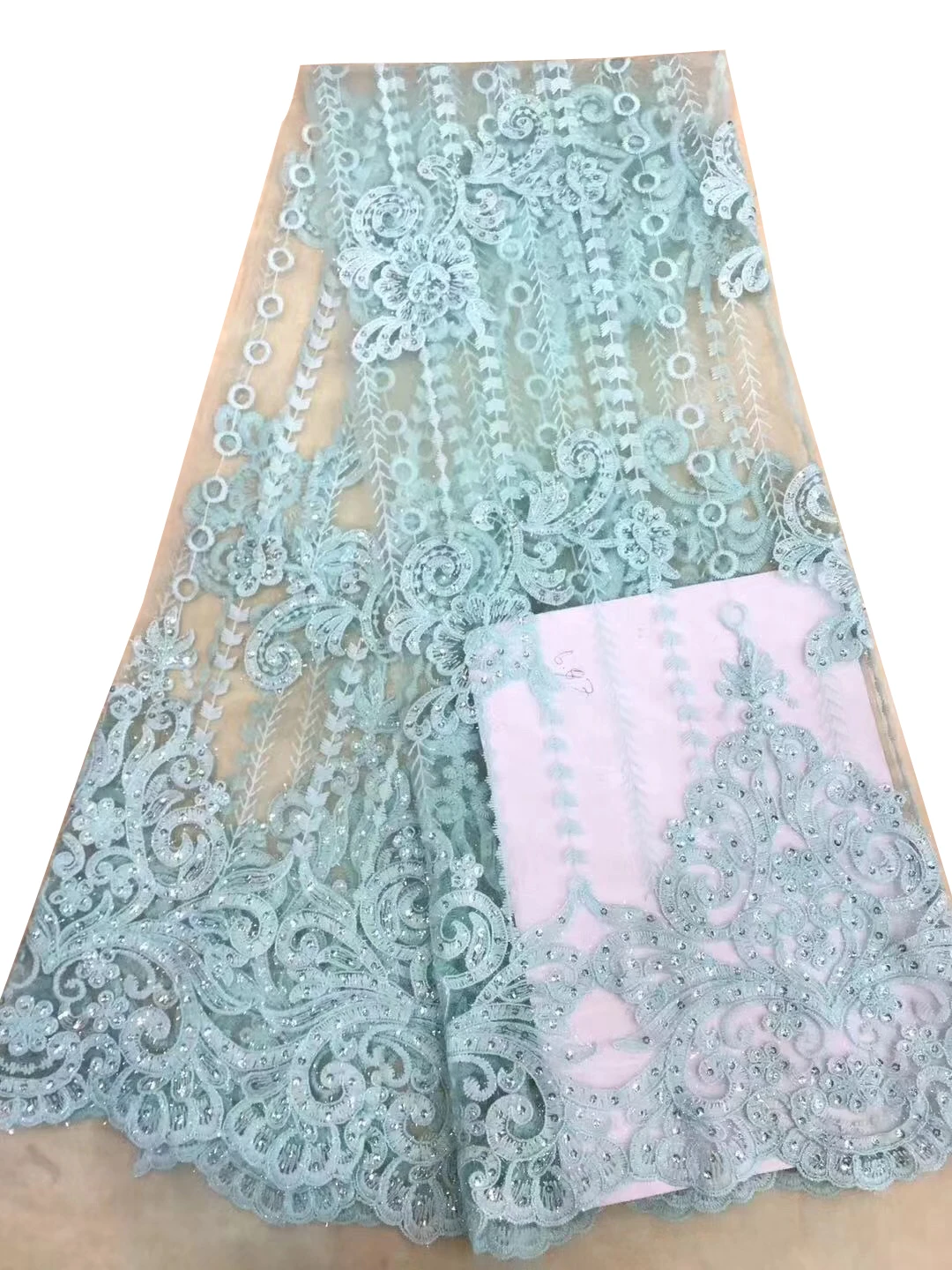 5yards Newest Nigeria African French Lace Fabric 2018 Bridal Embroidery For Party dp | Дом и сад