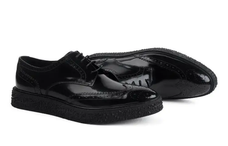 Décontracté Smart Sculpté Piste Gradient De Cuir Hommes Hauteur Plateforme Black Habillées Lacets Semelle En red Brevet Richelieu Véritable Croissante À Chaussures TKu1lFJc3
