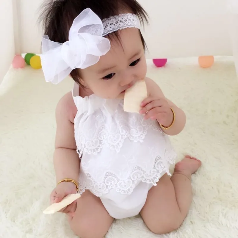 

Princess Fashion Baby Girl Infant Lace Bodysuit Solid Color Loose Lace Leotard Baby Clothes Bodysuits