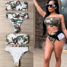 camo two piece bathing suit