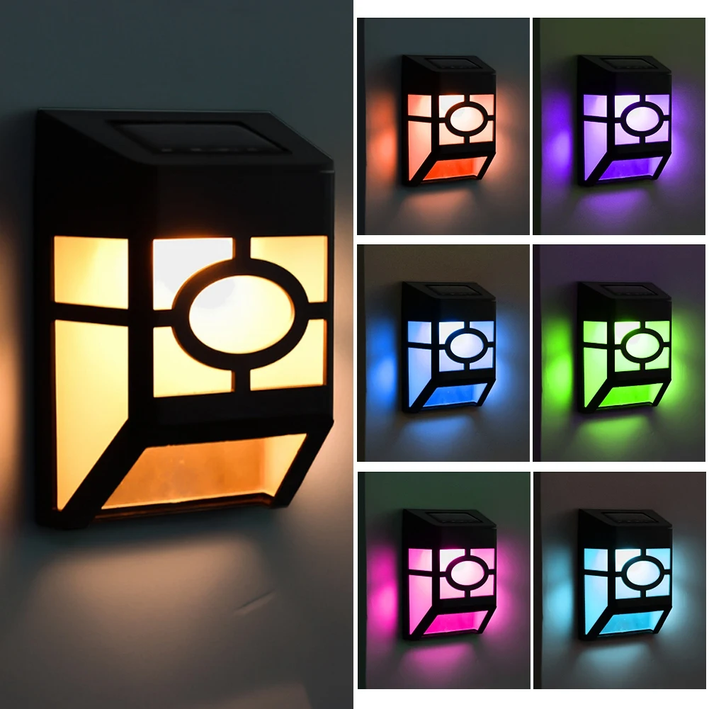 2 светодиода Солнечный настенный светильник наружный датчик света лампа для