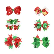 6 шт. Рождественская бабочка многослойный бант Симпатичные шпильки вечерние аксессуары для волос заколки для волос заколка для девочек