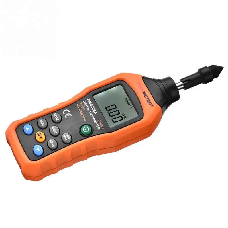 Портативный Тахометр PEAKMETER PM6208A цифровой тахометр контактного типа|Приборы для
