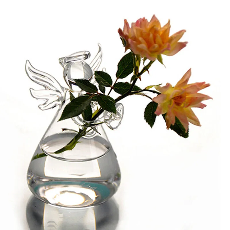 Милые стеклянные вазы творческий в форме ангела цветочное растение стенд подвесная гидропонная ваза дома офисный, Свадебный декор 1 шт. Новые поступления