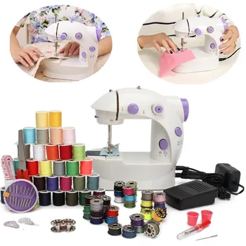 

Multifunction Electric Mini Sewing Machine Dual Speed Handheld Desktop With LED Durable Forward Reverse Sewing for Home