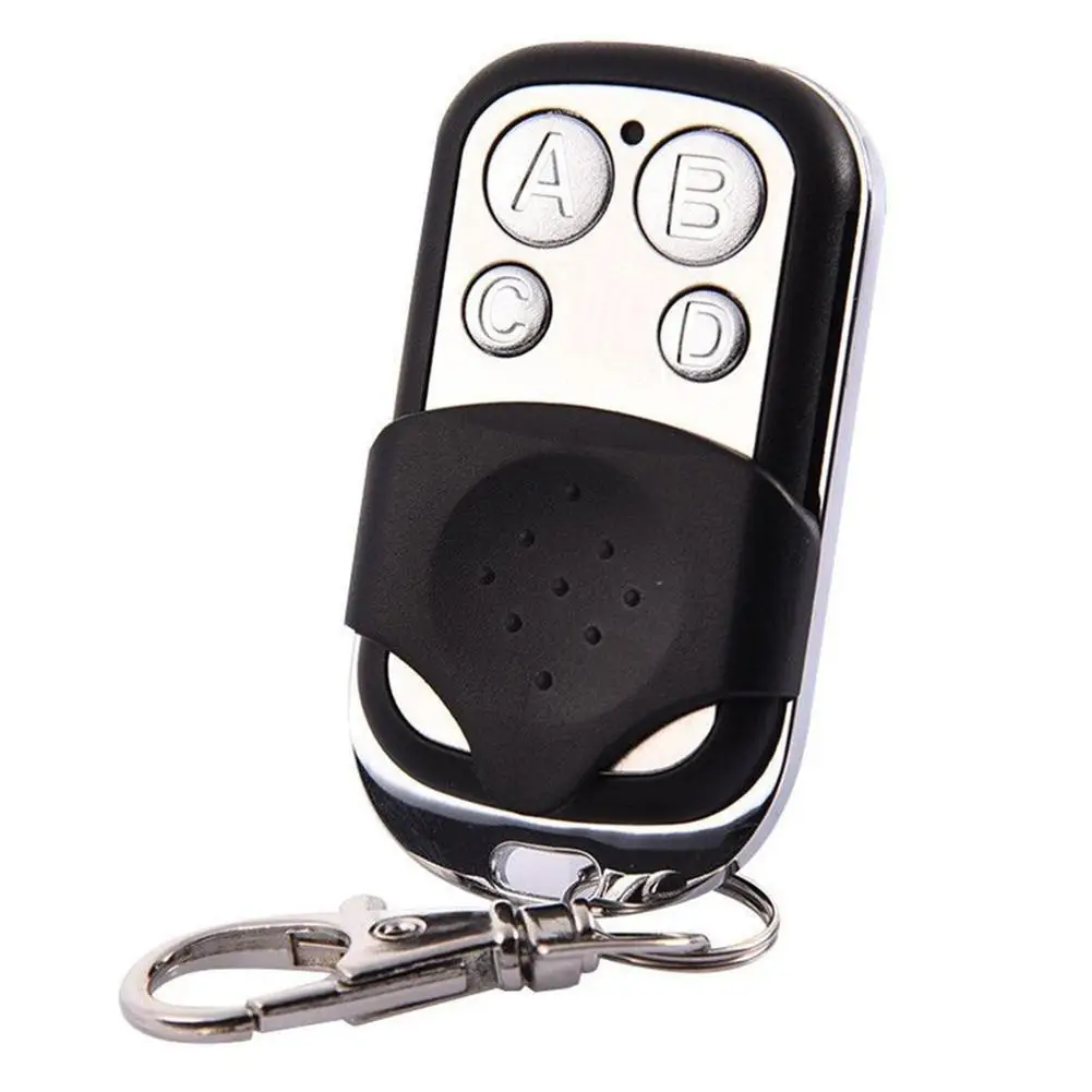 Remote Control 433mhz Plastic Metal Electric Cloning 4 Channel Universal Copy Code Gate Garage Door Opener Key RF Fob Universal Black /& Chrome