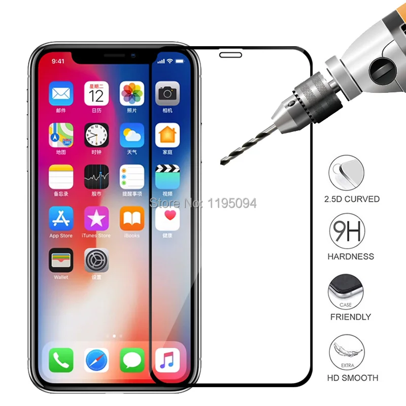 

Full Cover Tempered Glass For iPhone X XS 11 Pro Max XR 7 8 Screen Protector For iPhone 11 Pro Max 7 8 6 6S Plus X XS 5 5S Glass